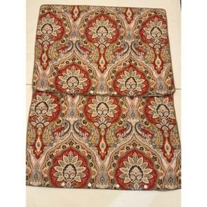 2 Rose Tree Harrogate Red Multi Paisley Damask Standard Pillow Sham Set